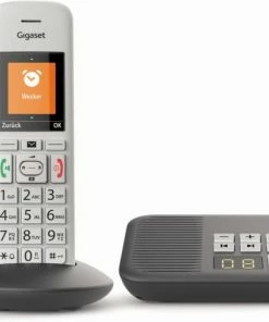 Schnurlose Telefone Gigaset E370A Schnurlostelefon Mit Anrufbeantworter Silber/grau