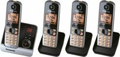 Schnurlose Telefone Panasonic KX-TG6724GB Schnurlostelefon Mit Anrufbeantworter Schwarz