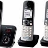 Schnurlose Telefone Panasonic KX-TG6823GB Schnurlostelefon Mit Anrufbeantworter Schwarz