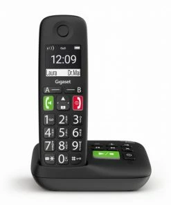 Schnurlose Telefone Gigaset E290A Schnurlostelefon Mit Anrufbeantworter Schwarz