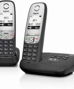Schnurlose Telefone Gigaset A 415 A Duo Schnurlostelefon Mit Anrufbeantworter Schwarz