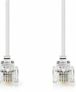 Zubehör Nedis TCGP90200WT100 RJ11-Kabel (10m) RJ11-Stecker>RJ11-Stecker Weiß