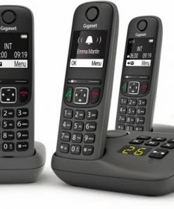 Schnurlose Telefone Gigaset AE690A Trio Schnurlostelefon Mit Anrufbeantworter Anthrazit