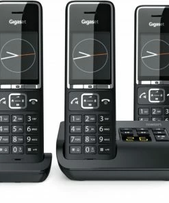 Schnurlose Telefone Gigaset Comfort 550A Trio Schnurlostelefon Mit Anrufbeantworter Schwarz/chrom