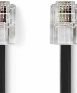 Zubehör Nedis TCGB90200BK50 RJ11-Kabel (5m) Schwarz RJ11 (6P4C) Buchse>RJ11 (6P4C) Buchse