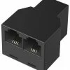 Zubehör Hama Modular-Verteiler Buchse 6p4c>2 Buchsen 6p4c Schwarz