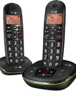 Schnurlose Telefone Doro PhoneEasy 105 Wr Duo Schnurlostelefon Mit Anrufbeantworter Schwarz