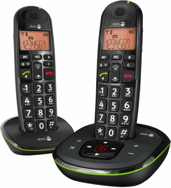 Schnurlose Telefone Doro PhoneEasy 105 Wr Duo Schnurlostelefon Mit Anrufbeantworter Schwarz 1 Schnurlose Telefone Doro PhoneEasy 105 Wr Duo Schnurlostelefon Mit Anrufbeantworter Schwarz