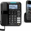 Telefone Mit Kabel Amplicomms BigTel 1580 Combo Schnurgebundenes Seniorentelefon Mit AB Und Mobilteil Schwarz