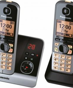 Schnurlose Telefone Panasonic KX-TG6722GB Schnurlostelefon Mit Anrufbeantworter Schwarz