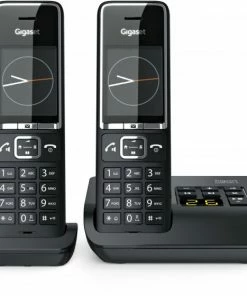 Schnurlose Telefone Gigaset Comfort 550A Duo Schnurlostelefon Mit Anrufbeantworter Schwarz/chrom