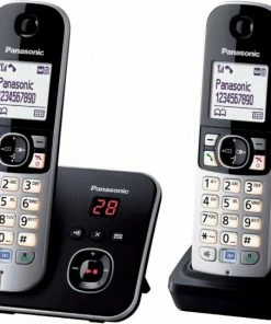 Schnurlose Telefone Panasonic KX-TG6822GB Schnurlostelefon Mit Anrufbeantworter Schwarz