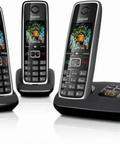 Schnurlose Telefone Gigaset C530 A Trio Schnurlostelefon Mit Anrufbeantworter Schwarz