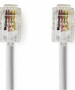 Zubehör Nedis TCGP90100WT20 RJ10-Kabel (2m) RJ10-Stecker>RJ10-Stecker Weiß