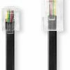 Zubehör Nedis TCGP90201B50 RJ11 (5m) Adapterkabel Schwarz