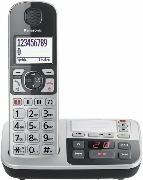Schnurlose Telefone Panasonic KX-TGE520GS Schnurlostelefon Mit Anrufbeantworter Silber 1 Schnurlose Telefone Panasonic KX-TGE520GS Schnurlostelefon Mit Anrufbeantworter Silber